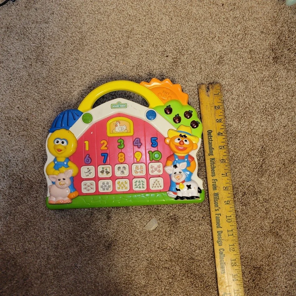 Vintage Sesame Street Farm Number‎ Learning Toy Big Bird Ernie Electronic...